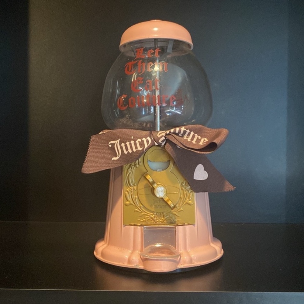 RARE! Juicy Couture Pink and Gold “ Let them eat Couture“Gumball Machine